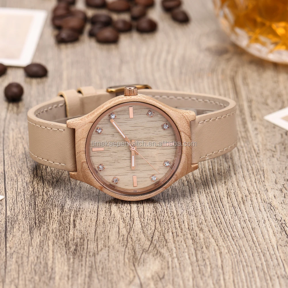 2018 new product ladies watch wooden bracelet watch