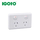 15A horizontal double powerpoint switched socket with Neon light