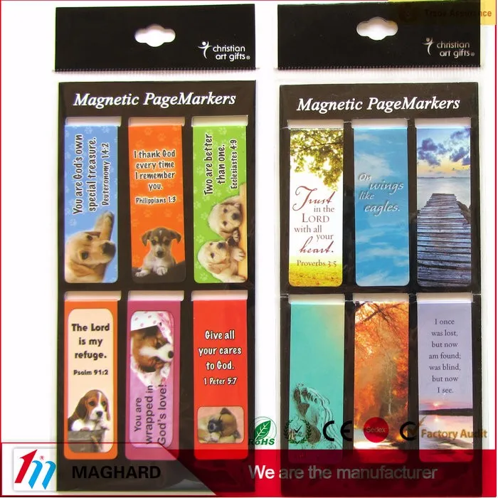 directly supply custom colorful folding magnetic bookmark