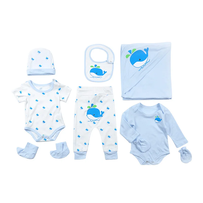 Organic baby clothes Set Lovely Blue Whale for newborn baby