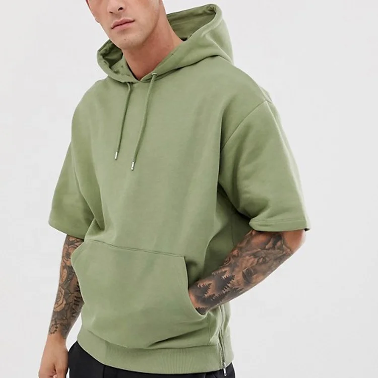 Wholesale High Quality Custom Men Short Sleeve oversized Hoodies with side zips pouch pocket drawstring hood, Pink
Wholesale High Quality Custom Men Short Sleeve oversized Hoodies with side zips pouch pocket drawstring hood, Pink