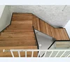 Real villa luxurious U shape staircase with glass railing