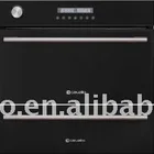 Tempered glass in black color electric oven with built in steam oven and draw warmer combine appliances