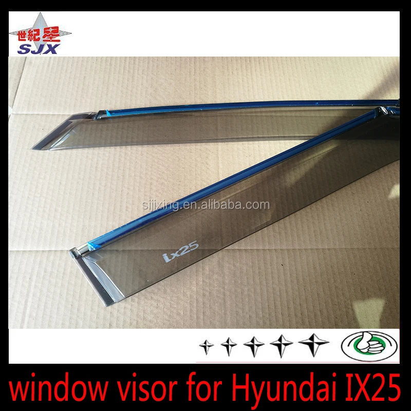 Window visor for Hyundai IX25 with chrome car accessories for ix25 ix35