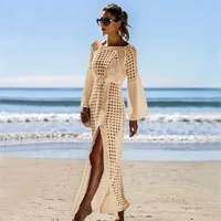 

Women Cover Up Beach Cardigan 2019 Cotton Beach Dress Tunic Long Beachwear Pareo Loose Bikini Cover-Ups Leaf Printed Kaftan Robe