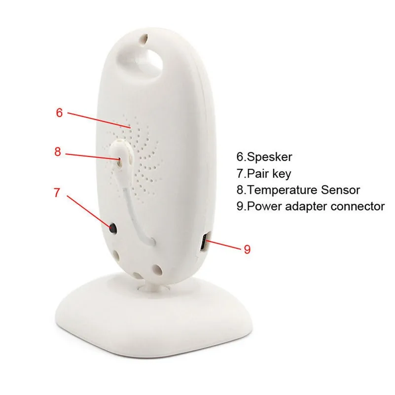 Infrared Night Vision Two Way Talk Back Wireless Temperature Monitoring Video Baby Monitor With  Lullabies