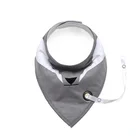 Soft cute pattern print snaps adjustable baby bib plain white cotton