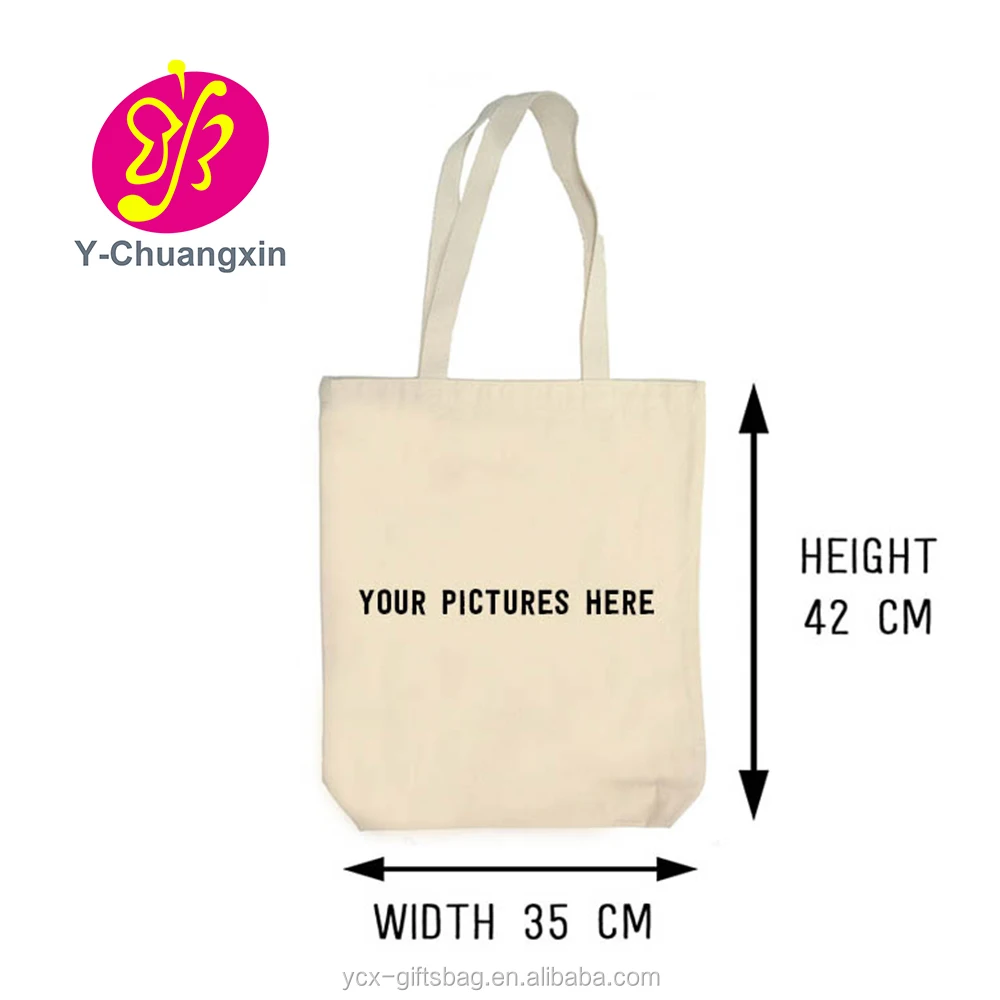 natural color 100% cotton canvas tote bags with logo printing