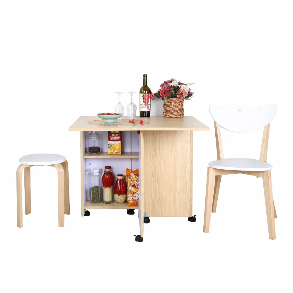 Eco Friendly Material Foldable Hideaway Dining Table And Chair Set