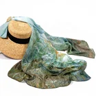 Low MOQ Custom Wholesale Screen Printing Spring Thin Silk Scarf