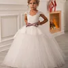 2018 new style flower girl dress lace bowknot girl Ball Gown children flower children wedding dress and gown