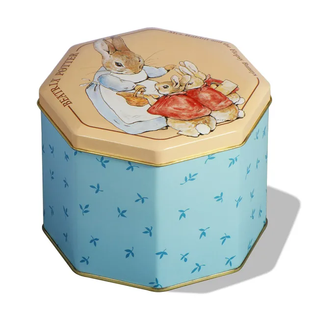octagon gift tin box / octagon packaging box / printing metal