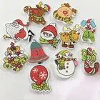 50pcs Mixed Christmas Wooden Sewing Decor Buttons