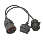 35cm 9 Pin Black J1939 type1 to OBD2 16 Pin female Y splitter cable with extension function