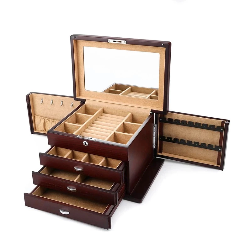Custom New Wholesale Solid Wood Jewelry Box With Lock Luxury Wooden Case, Natural wood color
Custom New Wholesale Solid Wood Jewelry Box With Lock Luxury Wooden Case, Natural wood color