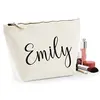 Promotional cheap customized small bridesmaid zipper fashion travel blank canvas cosmetic bag