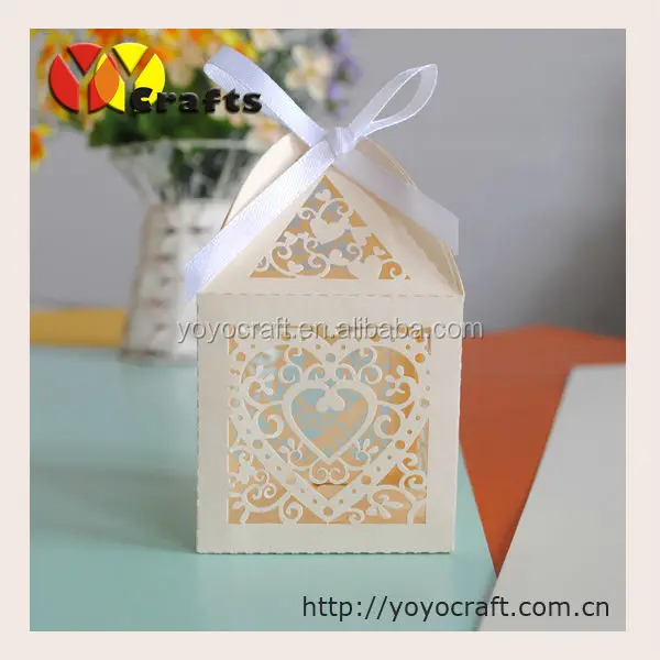 heart shaped ivory small gift boxes for candles favorable