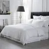 Luxury hotel king size plain white bedding fitted bed sheet set