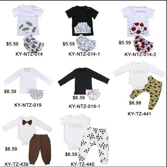 2019 hot sale baby boys clothing 2 piece set baby