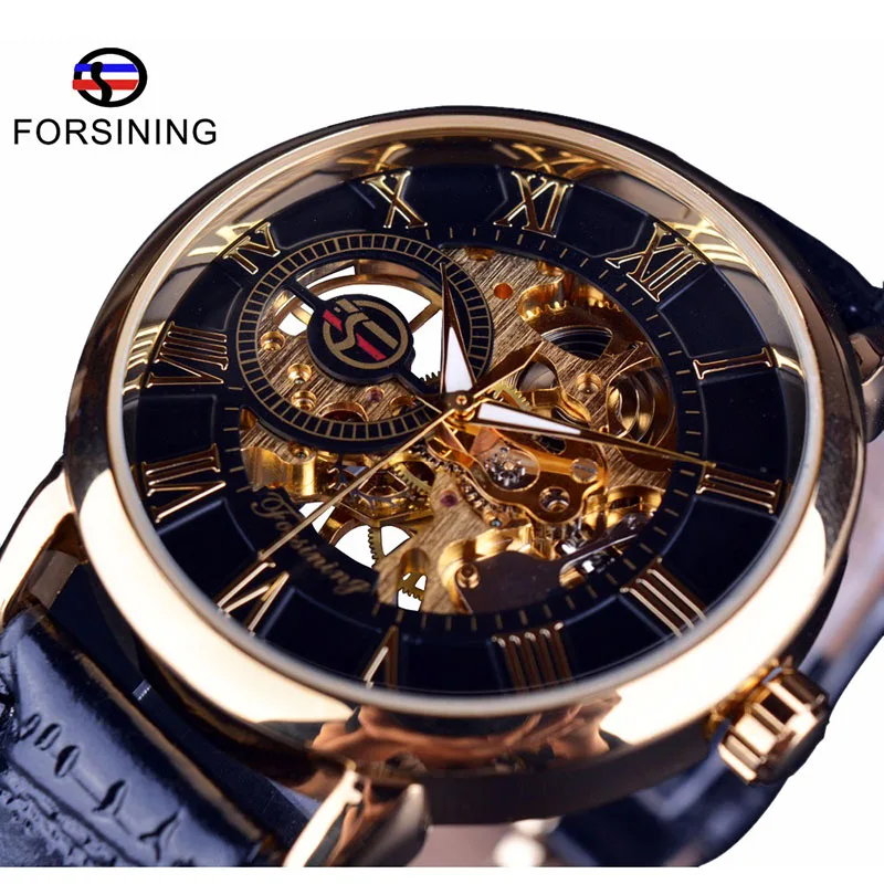 Forsining Men Watches Top Brand Luxury Roman Number Black Dial Mechanical Skeleton Watch
Forsining Men Watches Top Brand Luxury Roman Number Black Dial Mechanical Skeleton Watch