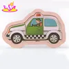 Kids Learning Toy Cartoon Police toy car Wooden jigsaw puzzle for education W14C179