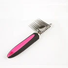 Hot Products Well-presented rubber handle pet comb cleaning slicker brush