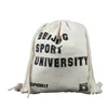 Custom String drawstring cotton Sublimation print canvas backpack with logo boy girl teen Polyester calico denim shopping bag