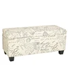 Front of Bed Storage Script Fabric long storage ottoman bench
