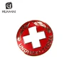 soft enamel red cross logo epoxy dome metal custom round blank button badge cutter