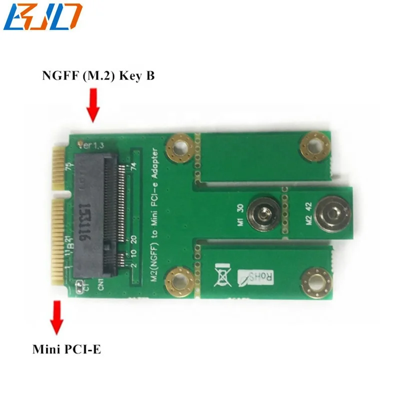 NGFF M.2 B Key to Mini PCIe PCI-E Adapter for GSM/GPRS/3G/CDMA/WLAN/WWLAN/MGPS/4G /LTE Module, Green
NGFF M.2 B Key to Mini PCIe PCI-E Adapter for GSM/GPRS/3G/CDMA/WLAN/WWLAN/MGPS/4G /LTE Module, Green