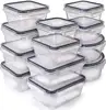 B-12 Pack Plastic Food Storage Containers with Lids Easy Snap Lock BPA Free Airtight Food Storage Container Set for Kitchen Use