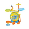 2-in-1Children Musical Instrument Boy & Girl Electronic Rock Roll Jazz Drum Kit Set with Piano Keyboard and Microphone and Stool