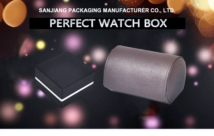 high end luxury black cardboard single watch packaging gift box