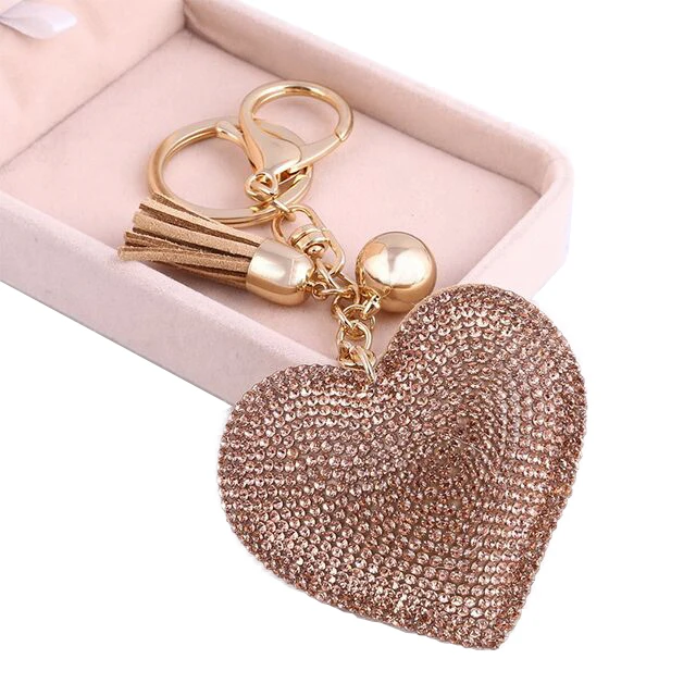 keyring ,crystal sparkling keyrings metal love heart key chain