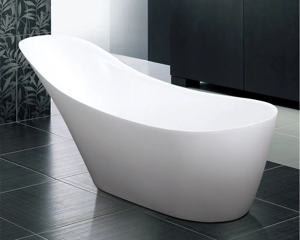 Smooth durable free standing acrylic bathtub for indoor soaking