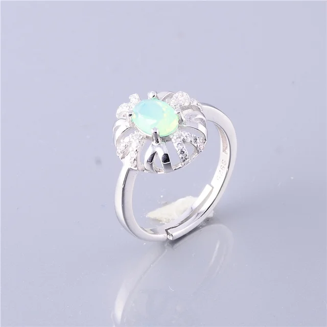 special adjustable new year gift silver ring with beautiful oval