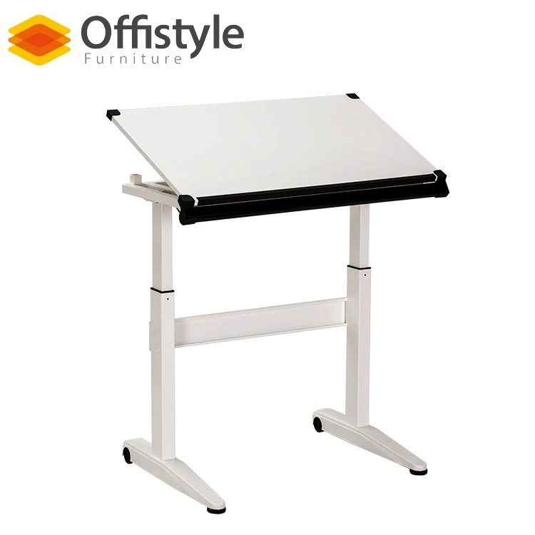 Wood Top Drafting Table With Plastic Injection Molding Edge