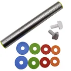 Adjustable Stainless Steel Rolling Pins Dough Roller with 4 Removable Adjustable Thickness Rings for Pasta and Cookies