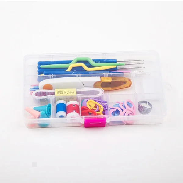 Charmkey punto accesorio de gancho de crochet conjunto de coser de mano tejer coser kit de caja
