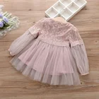 Summer dress party kids baby girl dresses long sleeve children lace dress patterns