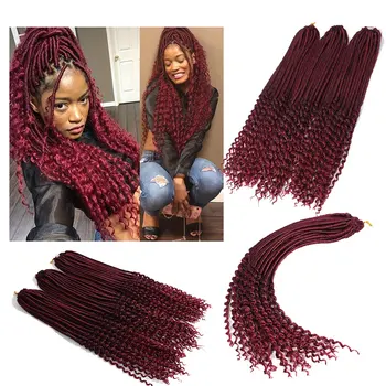 22inch Goddess Locs Curled Crochet Braids Hair Dread Locs Curly