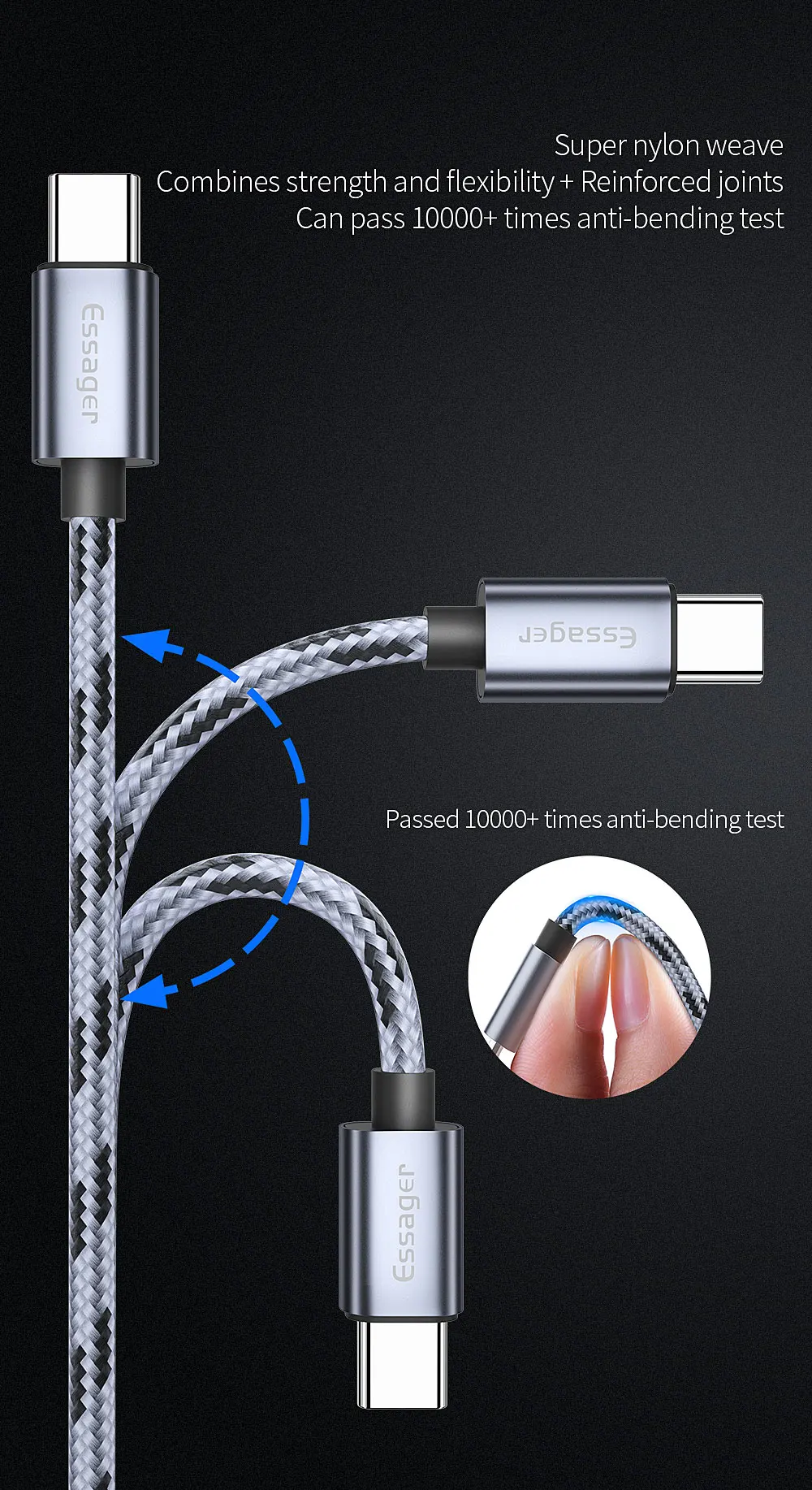 Essager Best Seller 2018 in USA Type c USB Cable 1M 2M - ANKUX.COM