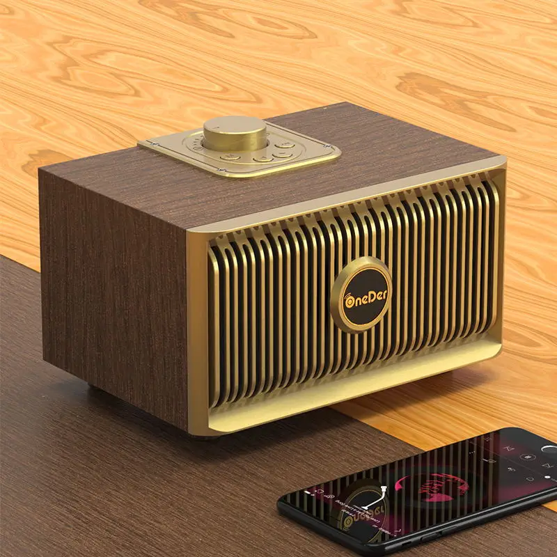 OneDer V5 bamboo speaker bluetooth bluetooth speaker wooden box vintage bluetooth speaker - ANKUX.COM