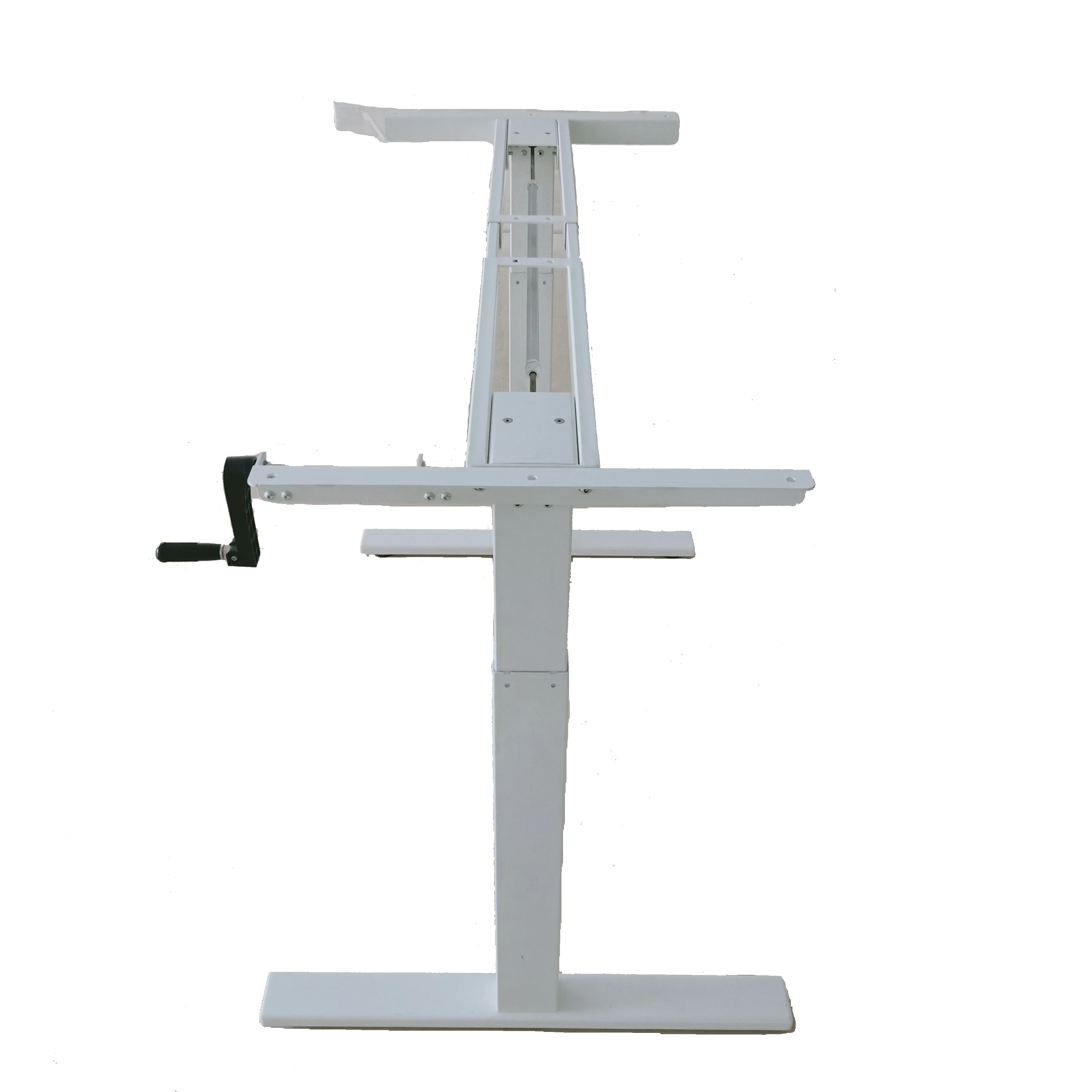 Stand Up Two Legs Manual Adjustable Height Crank Tables 2 Person