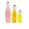 clip lid Water Juice Glass Bottle with swing top 250ml 500ml 1000ml