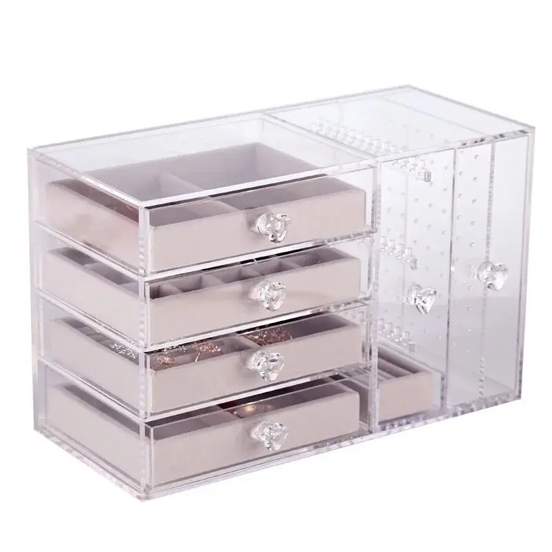 Multi Function 4 Drawers Lucite Makeup And Jewelry Organizer