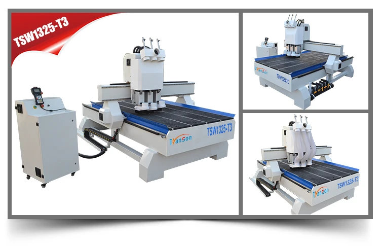 Furniture 3 Heads CNC Router 1325 for Sale