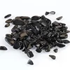 Tiny Black Obsidian Tumbled Chip Stone Beads, Small Crystal Rocks for Jewelry DIY
