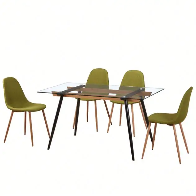 Living room furniture glass top center table design modern dining set