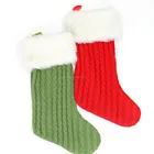 Jiahe Red and Green Knit Christmas Stocking Gift